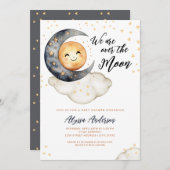 月の赤ちゃんシャワー越え 招待状 (正面/裏面)