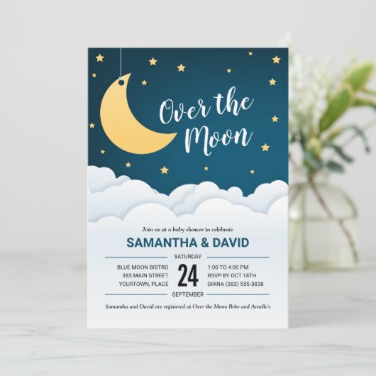 月の赤ちゃんシャワー越え 招待状 (スタンド正面)