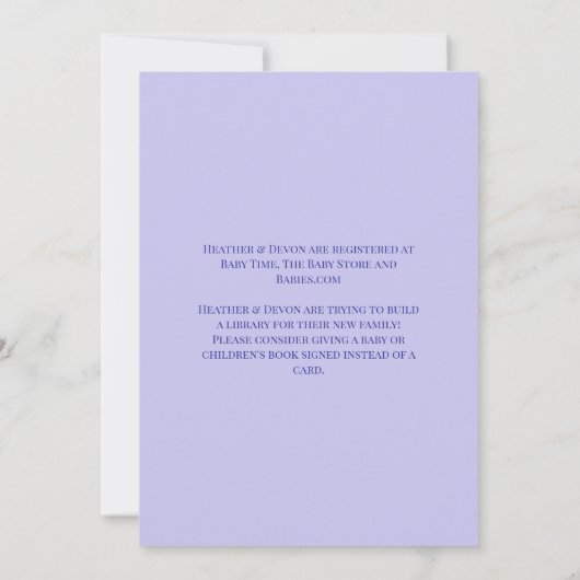 月の赤ちゃんシャワー越え 招待状 (裏面)