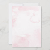 月の赤ちゃん女の子のシャワーの上に柔らかいピンクの星 招待状 (裏面)