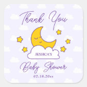 月の赤ちゃん男女兼用のシャワーありがとう スクエアシール (正面)