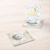 月の赤ちゃん男女兼用のシャワー スクエアペーパーコースター (インサイチュ)