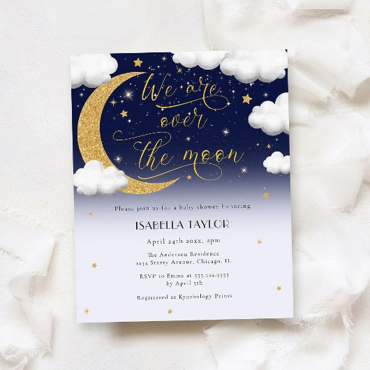 月の赤ちゃん男女兼用のシャワー チラシ