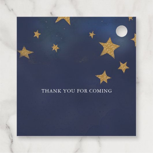 月の赤ちゃん男女兼用のシャワー フェイバータグ (裏面)