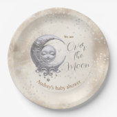 月の赤ちゃん男女兼用のシャワー ペーパープレート (正面)