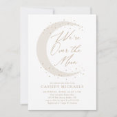 月の赤ちゃん男女兼用のシャワー 招待状 (正面)