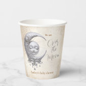 月の赤ちゃん男女兼用のシャワー 紙コップ (正面)