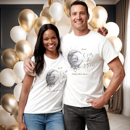 月の赤ちゃん男女兼用のシャワー Tシャツ