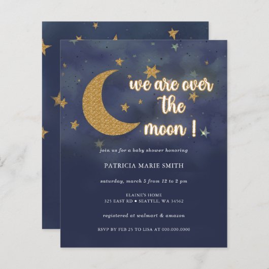 月の赤ん坊のシャワーに予算男女兼用を割る (正面/裏面)