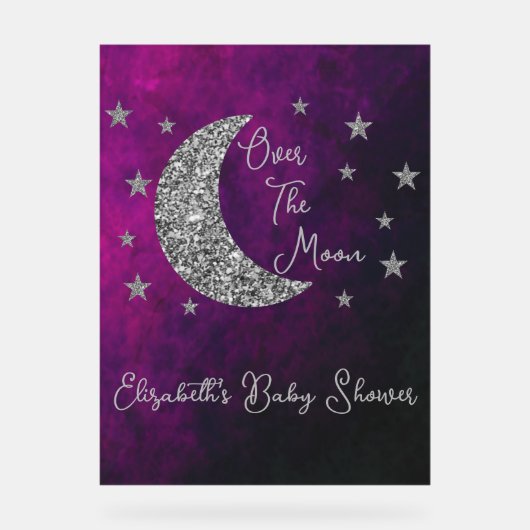 月の赤ん坊のシャワーの上で アクリルサイン (正面)