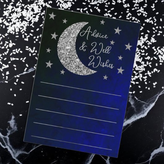 月の赤ん坊のシャワーの上で アドバイスカード