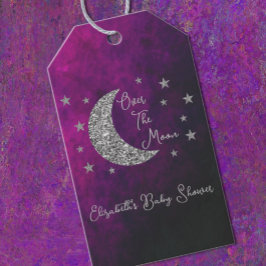 月の赤ん坊のシャワーの上で ギフトタグ