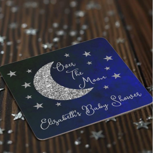 月の赤ん坊のシャワーの上で スクエアペーパーコースター