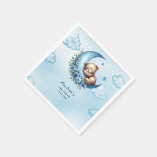 月の赤ん坊のシャワーの上で スタンダードカクテルナプキン (角)