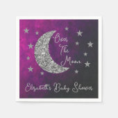 月の赤ん坊のシャワーの上で スタンダードカクテルナプキン (正面)