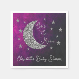 月の赤ん坊のシャワーの上で スタンダードカクテルナプキン