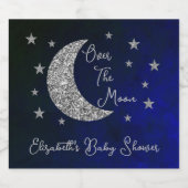 月の赤ん坊のシャワーの上で スパークリングワインラベル (シングルラベル)