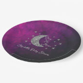 月の赤ん坊のシャワーの上で ペーパープレート (アングル)