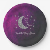月の赤ん坊のシャワーの上で ペーパープレート (正面)