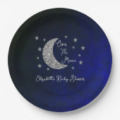 月の赤ん坊のシャワーの上で ペーパープレート (正面)
