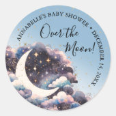 月の赤ん坊のシャワーの上で ラウンドシール (正面)