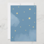 月の赤ん坊のシャワーの上に月と星が青く 招待状 (裏面)