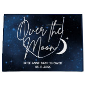 月の赤ん坊のシャワーの上パーソナライズされた ラージペーパーバッグ (正面)