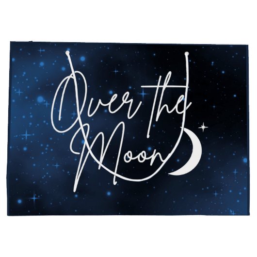 月の赤ん坊のシャワーの上パーソナライズされた ラージペーパーバッグ (裏面)