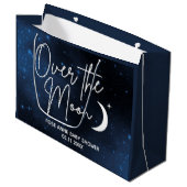 月の赤ん坊のシャワーの上パーソナライズされた ラージペーパーバッグ (正面アングル)