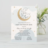 月の赤ん坊のシャワーをメールで 招待状 (スタンド正面)