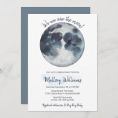 月の赤ん坊のシャワーを浴びて 招待状 (正面/裏面)