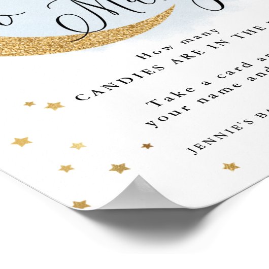 月の赤ん坊のシャワーゲームの上に何青を推測 ポスター (角)