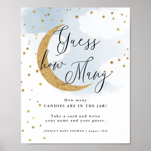 月の赤ん坊のシャワーゲームの上に何青を推測 ポスター (正面)