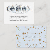 月の赤ん坊のシャワーブックリクエストへ エンクロージャーカード (正面/裏面)