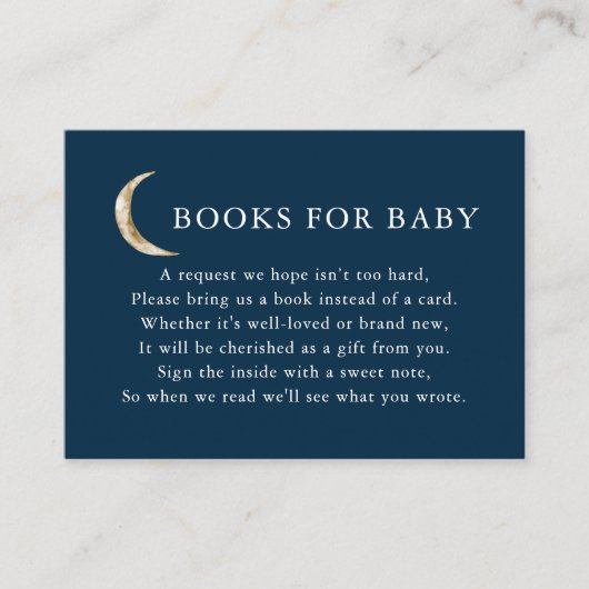 月の赤ん坊のシャワー予約のリクエスト エンクロージャーカード (正面)