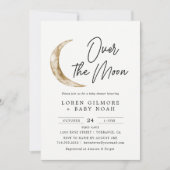 月の赤ん坊のシャワー少年の上 招待状 (正面)