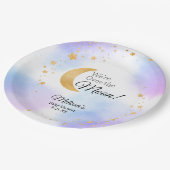 月の赤ん坊のシャワー男女兼用を夢見る ペーパープレート (アングル)