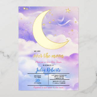 『月の赤ん坊シャワー』 箔招待状