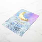 『月の赤ん坊シャワー』 箔招待状 (回転した状態)