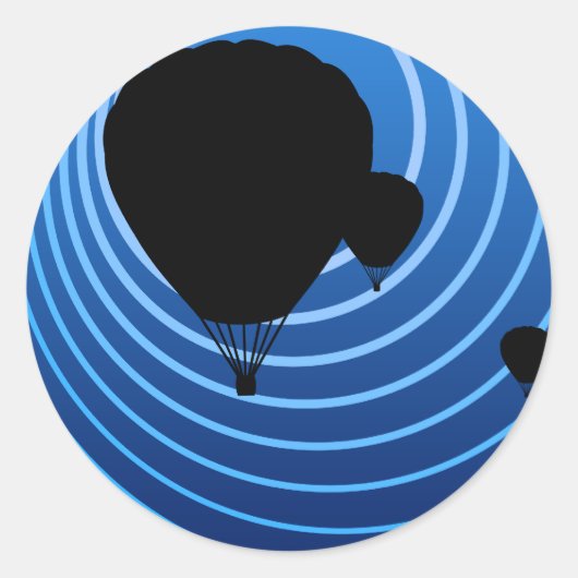 月の輝きの気球 ラウンドシール (正面)