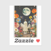 月の輝くエレガンス – 月のある女性のバックビュー3 シール (シート)