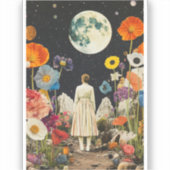 月の輝くエレガンス – 月のある女性のバックビュー3 シール (正面)