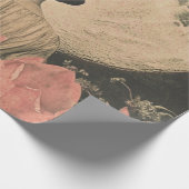 月の輝くエレガンス – 月のある女性のバックビュー ラッピングペーパー (角)