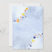 月の輝カラフルく小さな星のジェンダーが明らかにする 招待状 (裏面)