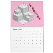 月の迷路 カレンダー (2月 2027)