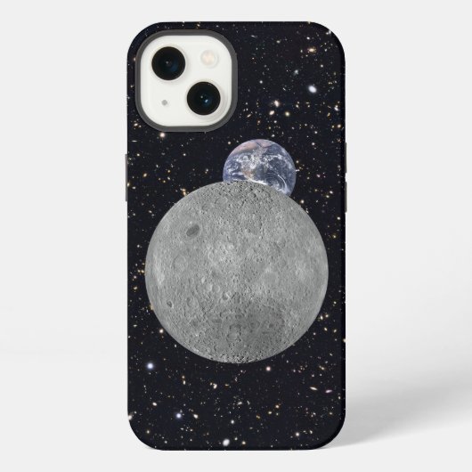 月の遠い側 地球 星空 iPhoneケース (裏面)