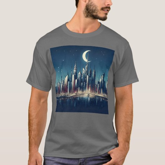 月の都市のギフト Tシャツ (正面)