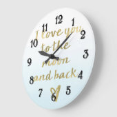 月の金ゴールドに愛して下さい ラージ壁時計 (傾斜)