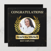 月の金ゴールド表彰カードの従業員 招待状 (正面/裏面)