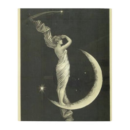 月の金属の芸術の女性 メタルプリント